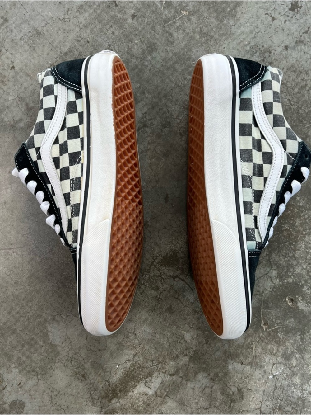 Vans Old Skool Checkerboard Black White Sneakers Size 8 Women / 6.5 Men Skater - Picture 3 of 10